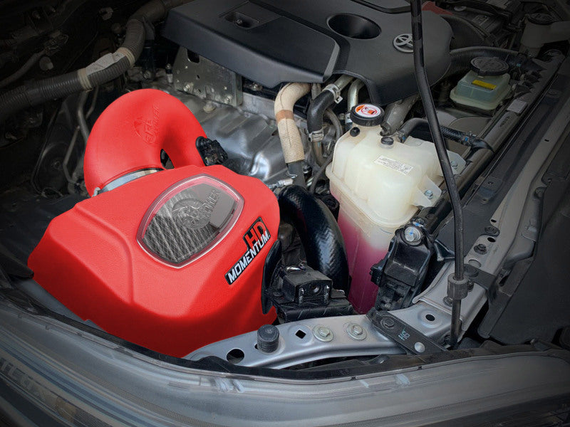 aFe 15-25 Toyota Hilux L4-2.4/2.8L (td) Momentum HD Cold Air Intake System Red w/ Pro DRY S Filter aFe Cold Air Intakes