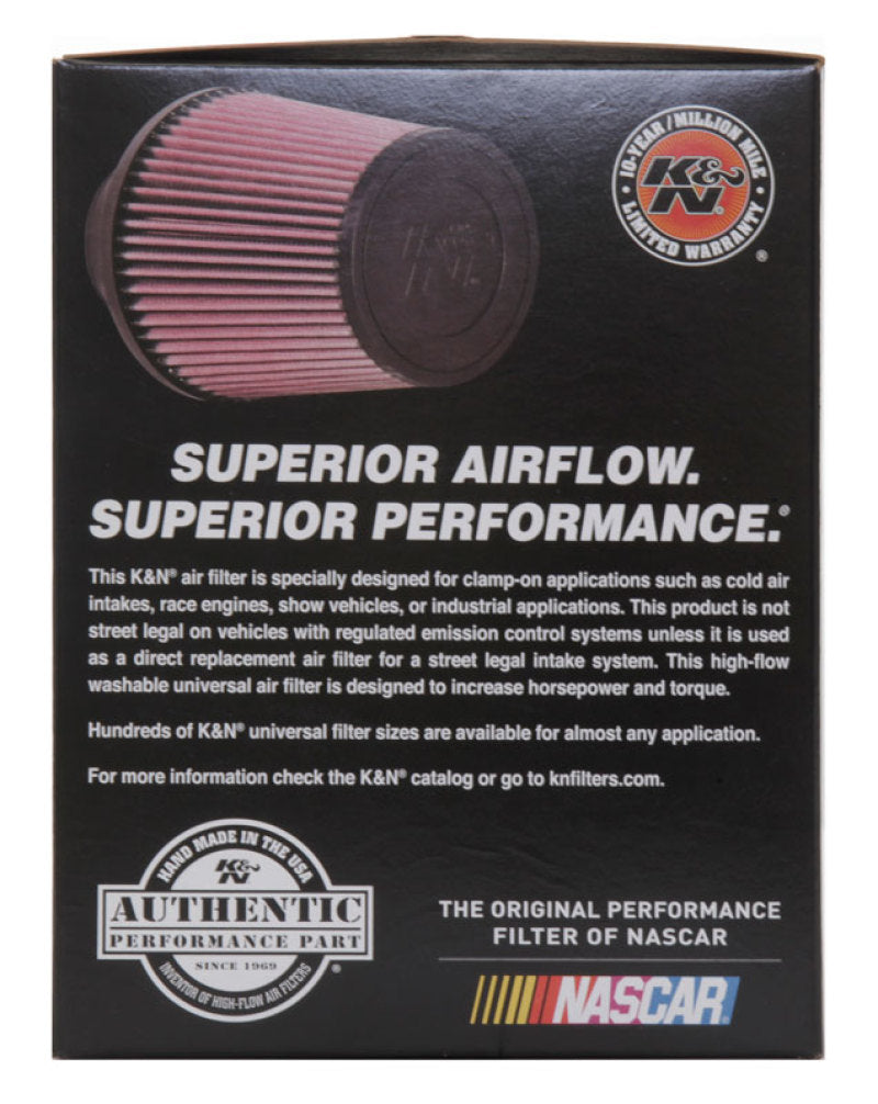 K&N Universal Rubber Filter 3 1/2inch ID FLG / 6inch Base / 4-5/8inch Top / 6inch Height K&N Engineering Air Filters - Universal Fit