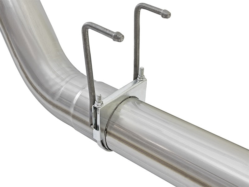 aFe ATLAS 5in DPF-Back Alum Steel Exhaust System w/Black Tip 2017 Ford Diesel Trucks V8-6.7L (td) aFe DPF Back
