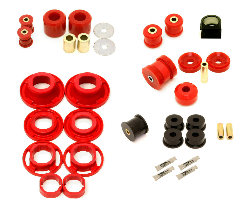 BMR 12-15 5th Gen Camaro Street Version Total Suspension Bushing Kit (BK041/BK021/BK022) - Black/Red BMR Suspension Bushing Kits