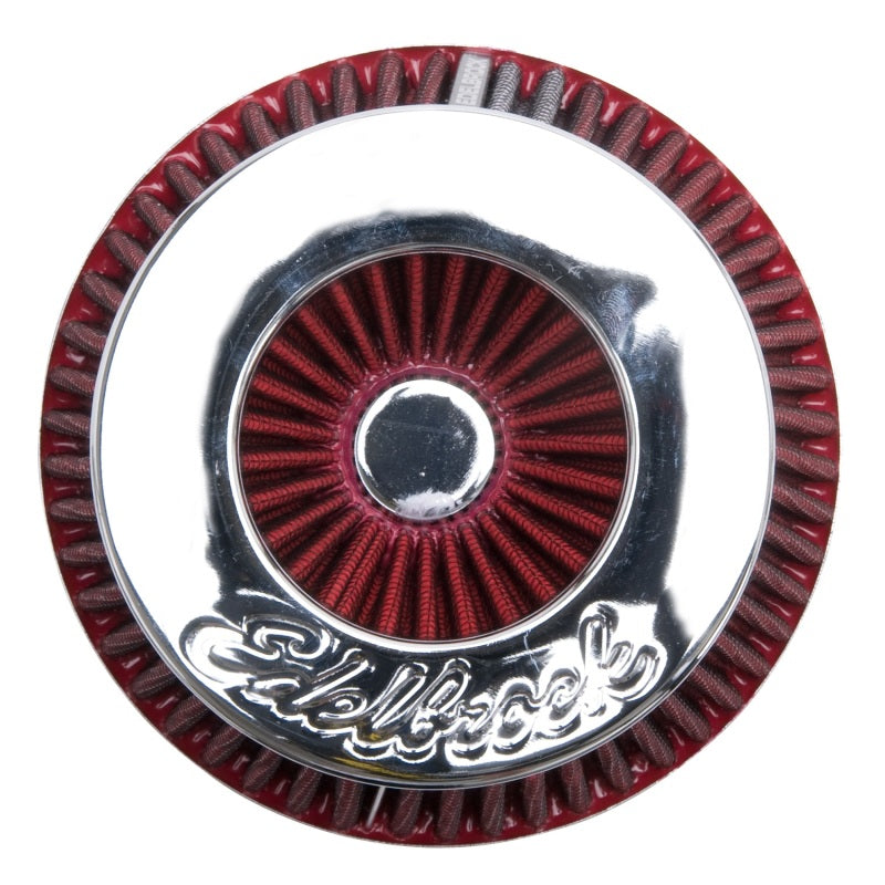 Edelbrock Air Filter Pro-Flo Series Conical 3 7In Tall Red/Chrome Edelbrock Air Filters - Universal Fit