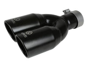 aFe Takeda 304 Stainless Steel Clamp-on Exhaust Tip Black 2-1/2ininlet x 3-1/2in Outlet X 12in L aFe Tips