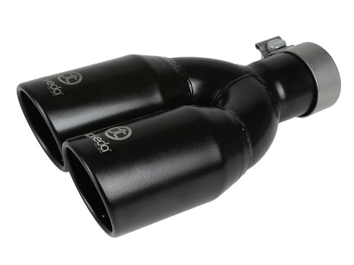 aFe Takeda 304 Stainless Steel Clamp-on Exhaust Tip Black 2-1/2ininlet x 3-1/2in Outlet X 12in L aFe Tips