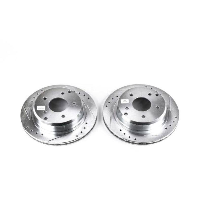 Power Stop 84-87 Chevrolet Corvette Rear Evolution Drilled & Slotted Rotors - Pair PowerStop Brake Rotors - Slot & Drilled