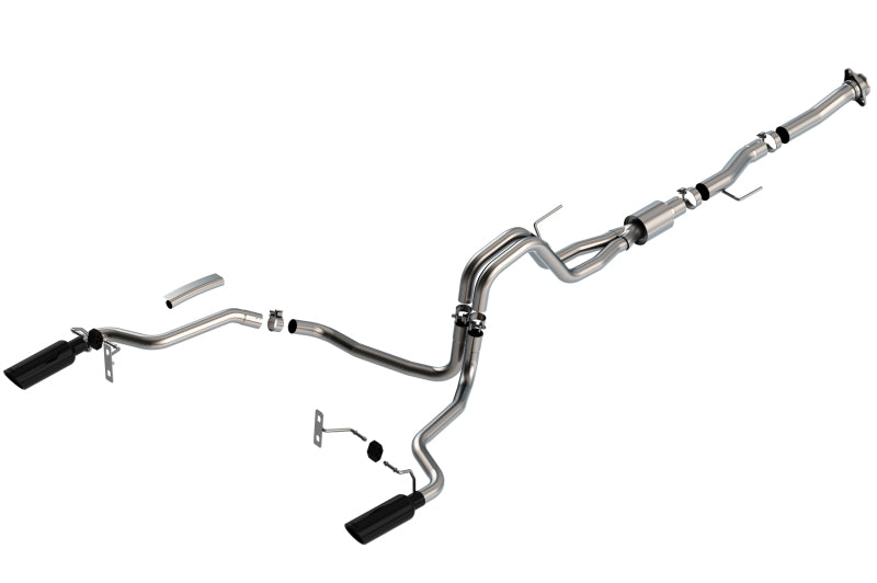 Borla F-150 2021 5.0L 2dr RC SB (122.8 WB) XL/XLT 3/2.25 SRE Cat-Back ATAK Black Chrome Tips Borla Catback
