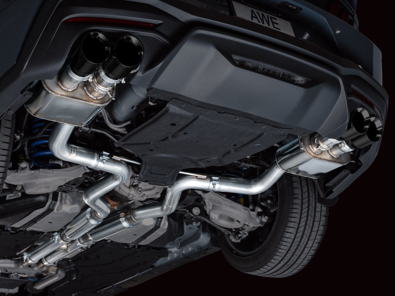 AWE 2024 Ford Mustang GT Fastback S650 RWD SwitchPath Catback Exhaust w/ Quad Diamond Black Tips AWE Tuning Catback