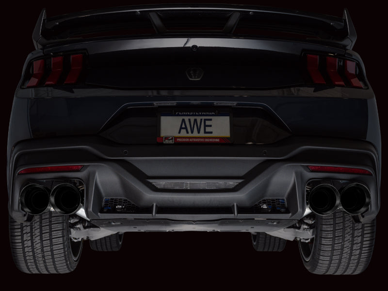 AWE 2024 Ford Mustang Dark Horse S650 RWD Track Edition Catback Exhaust w/ Quad Diamond Black Tips AWE Tuning Catback