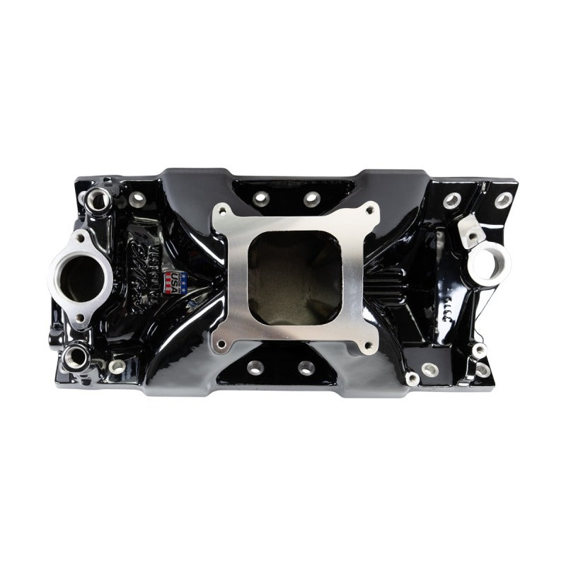 Edelbrock Chevy SB Victor Jr. 23 Degree Black Plasma Intake Manifold Edelbrock Intake Manifolds