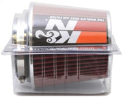 K&N Universal Air Filter Chrome Round Tapered Red - 4in Flange ID x 1.125in Flange Length x 5.5in H K&N Engineering Air Filters - Universal Fit