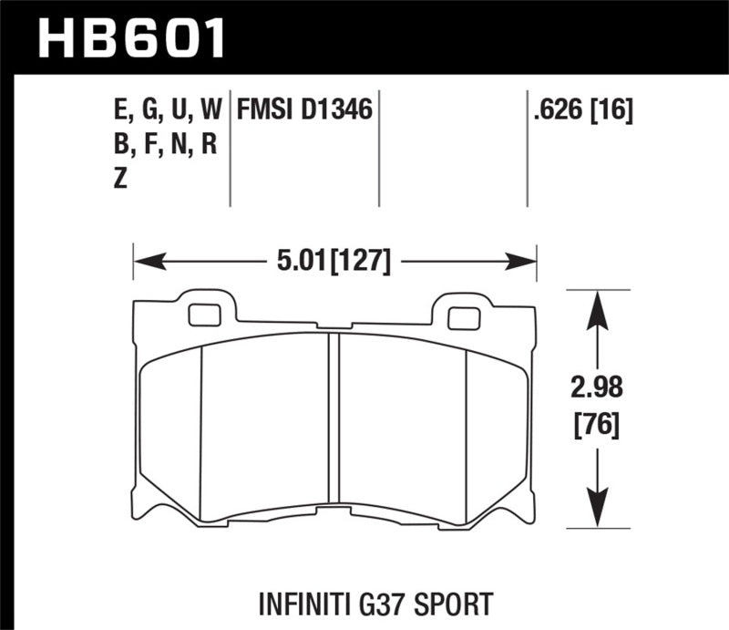 Hawk 09-13 Infiniti FX50 5.0L Base Front ER-1 Brake Pads Hawk Performance Brake Pads - Racing