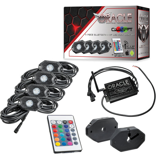 Oracle Bluetooth + RF Underbody Rock Light Kit - 4 PCS - ColorSHIFT ORACLE Lighting Light Bars & Cubes