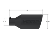 MBRP Universal Tip 8in O.D. Rolled End 4in inlet 18in length Black MBRP Tips