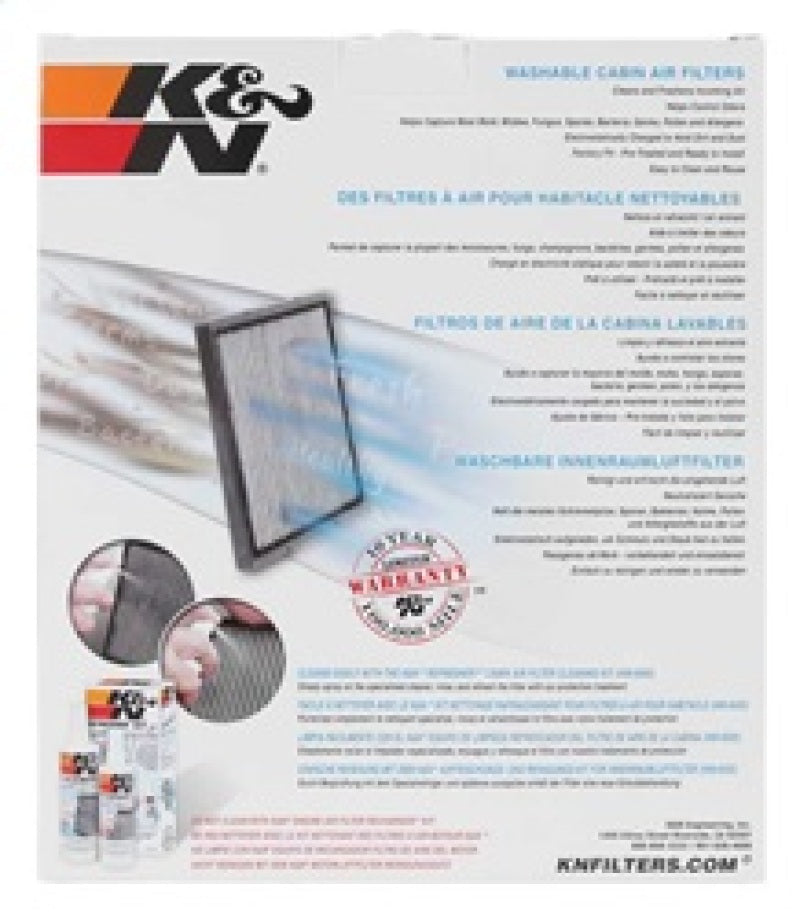 K&N 2010-2015 Chevrolet Camaro 3.6L V6 / 2010-2015 Chevrolet Camaro SS 6.2L V8 Cabin Air Filter K&N Engineering Cabin Air Filters