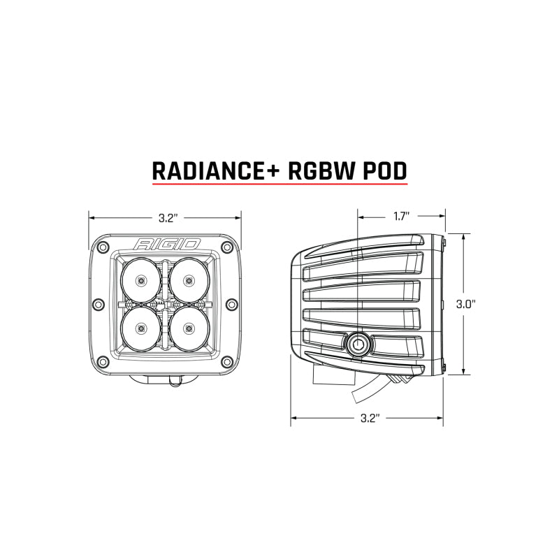 Rigid Industries Radiance+ Pod RGBW - Pair Rigid Industries Light Bars & Cubes