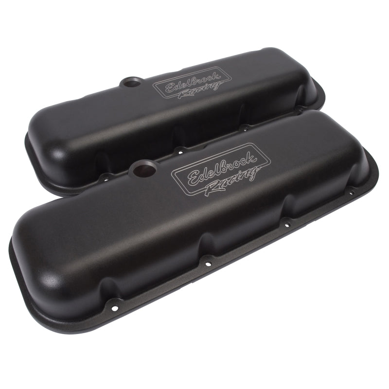Edelbrock Valve Cover Victor Series Chevrolet 1965 and Later 396-502 V8 Low Black Edelbrock Valve Covers