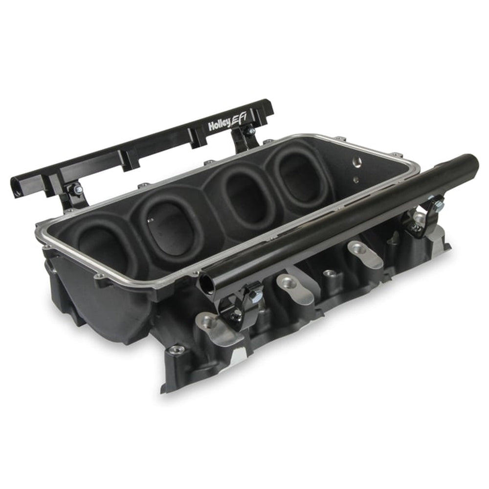 BASE MANIFOLD & RAILS, LS3 LO RAM, BLACK 300-670BK