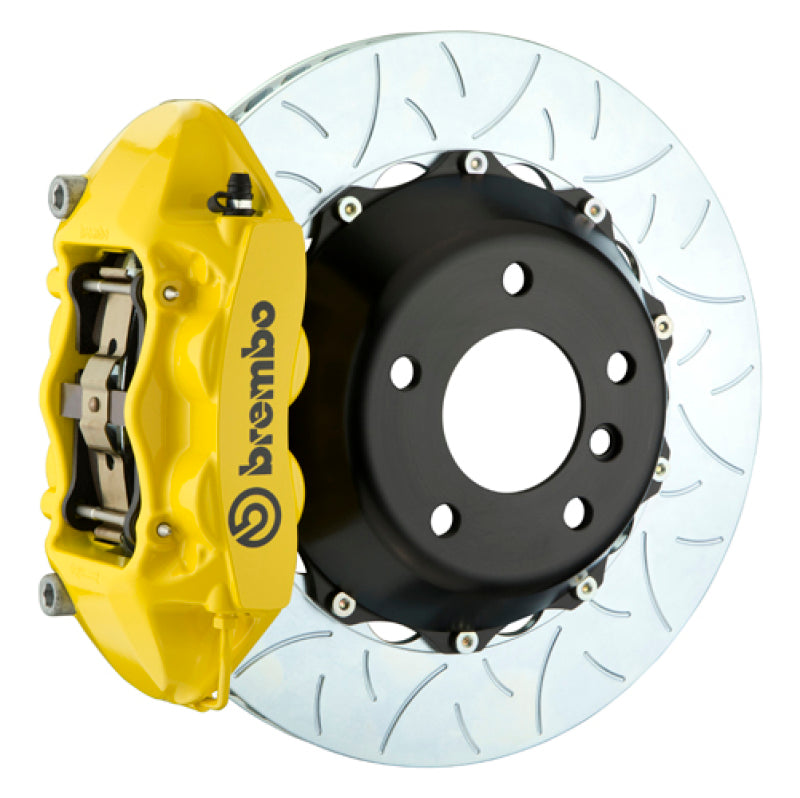 Brembo 06-08 RS4 Rear GT BBK 4 Piston Cast 380x28 2pc Rotor Slotted Type-3- Yellow Brembo Brake Kits - Performance Slot