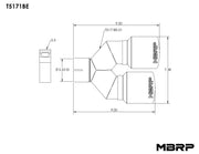 MBRP Burnt End Tip 2.5 ID, Dual 3.5 OD Out, 9.5 length, Single wall 304 Stainless Steel MBRP Tail Pipes