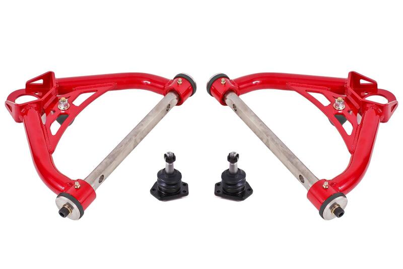 BMR 70-81 Chevrolet Camaro A-Arms Upper Non-Adjustable Delrin Std Ball Joint - Red BMR Suspension Control Arms
