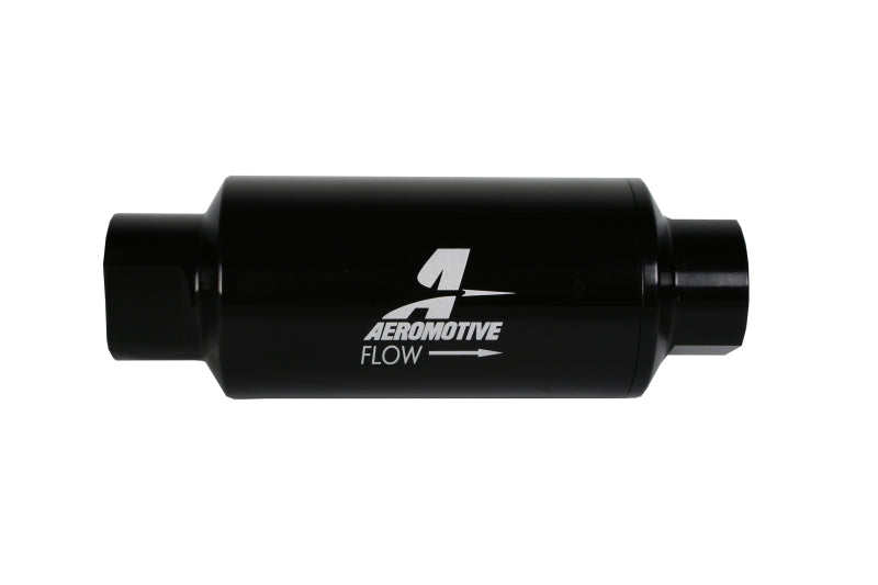 Aeromotive In-Line Filter 10AN 10 Micron Microglass Element Bright-Dip Black 2in OD Aeromotive Fuel Filters
