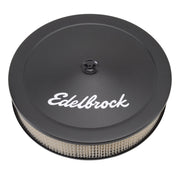 Edelbrock Air Cleaner Pro-Flo Series Round Steel Top Paper Element 14In Dia X 3 75In Dropped Base Edelbrock Air Filters - Universal Fit