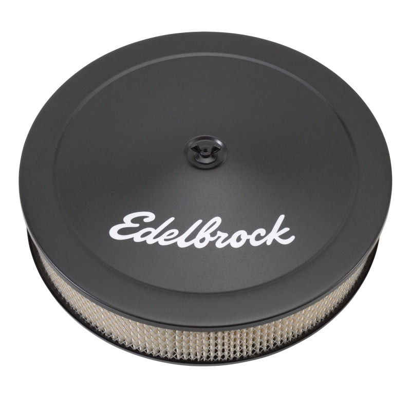 Edelbrock Air Cleaner Pro-Flo Series Round Steel Top Paper Element 14In Dia X 3 75In Dropped Base Edelbrock Air Filters - Universal Fit