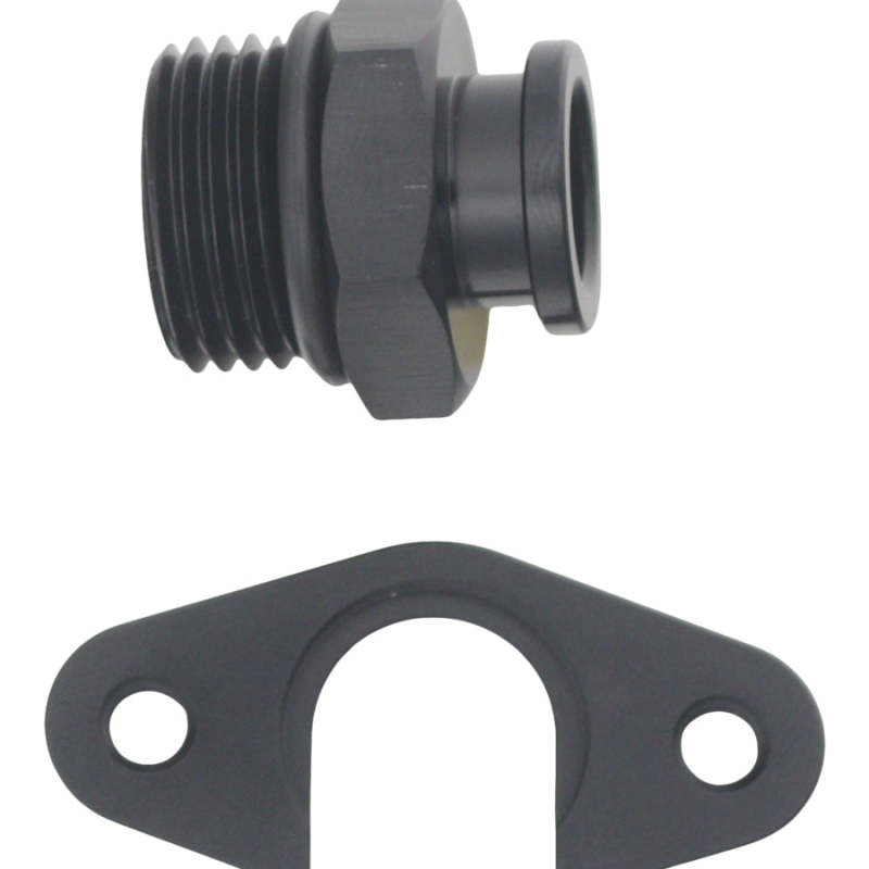 DeatschWerks 8AN ORB to Polaris RZR Turbo OE Regulator Adapter - Anodized Matte Black DeatschWerks Fuel Injectors - Single