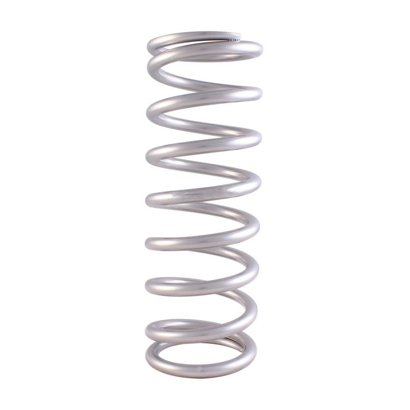 QA1 3-4/5in ID Tapered High Travel Pigtail Spring - 9in Length x 650lbs/in - Silver Powder Coated QA1 Coilover Springs