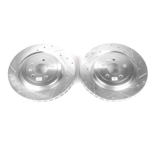 Power Stop 09-18 Cadillac CTS Rear Evolution Drilled & Slotted Rotors - Pair PowerStop Brake Rotors - Slot & Drilled