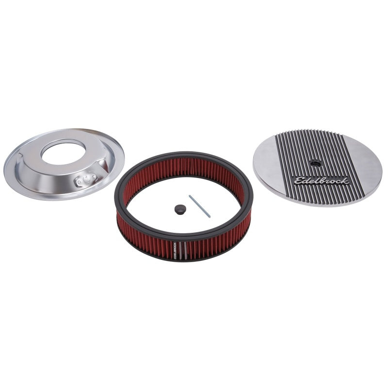 Edelbrock Air Cleaner Elite II 14In Diameter w/ 3In Element Standard Height Polished Edelbrock Air Filters - Universal Fit