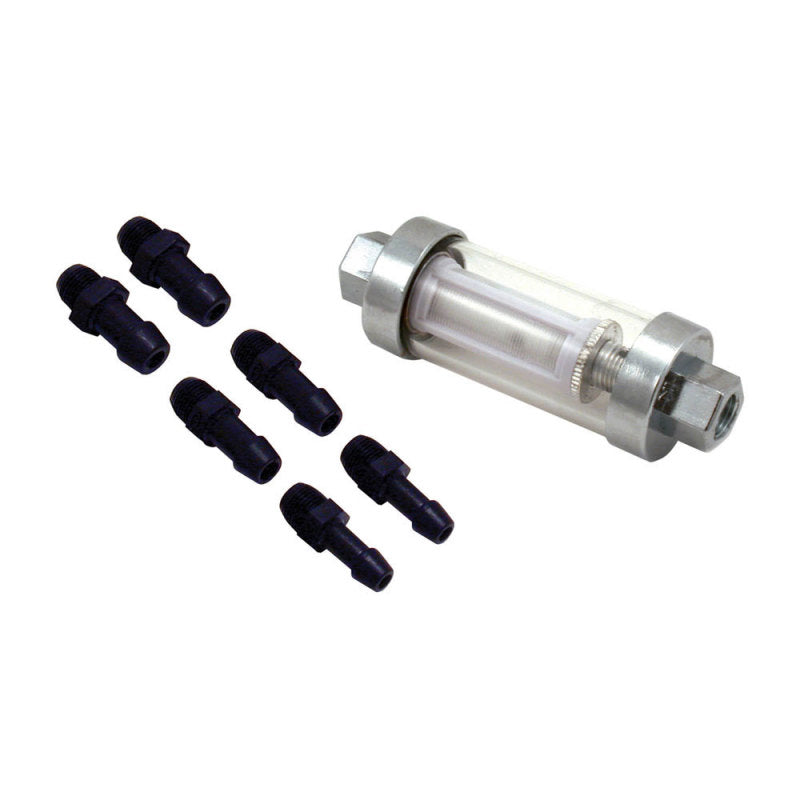 Spectre Premium Clearview Fuel Filter (Incl. 1/4in. / 5/16in. / 3/8in. Barb Fittings) Spectre Fuel Filters