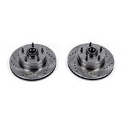 Power Stop 73-74 Buick Apollo Front Evolution Drilled & Slotted Rotors - Pair PowerStop Brake Rotors - Slot & Drilled