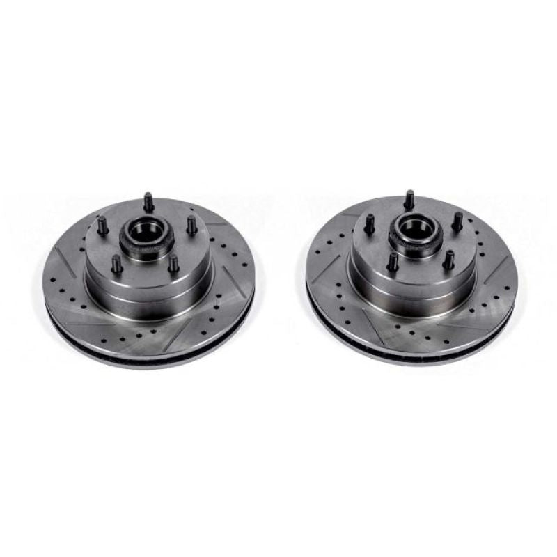 Power Stop 73-74 Buick Apollo Front Evolution Drilled & Slotted Rotors - Pair PowerStop Brake Rotors - Slot & Drilled