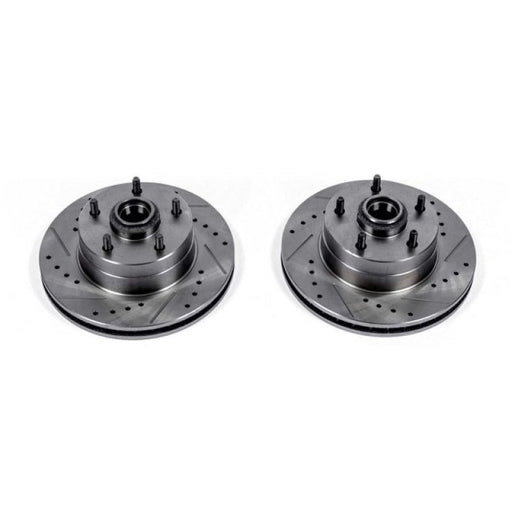 Power Stop 73-74 Buick Apollo Front Evolution Drilled & Slotted Rotors - Pair PowerStop Brake Rotors - Slot & Drilled