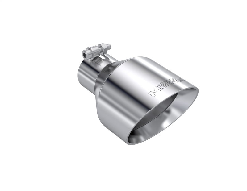 MBRP T304 SS Tip 2.5in ID, 5in OD Out, 8in Length, Angle Cut, Dual Wall MBRP Tips