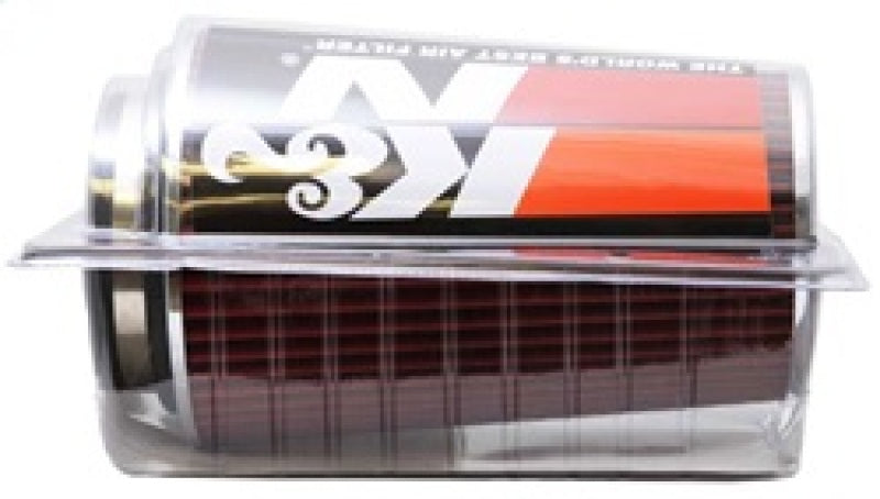 K&N Universal Air Filter Chrome Round Tapered Red - 4in Flange ID x 1.125in Flange Length x 9.5in H K&N Engineering Air Filters - Universal Fit