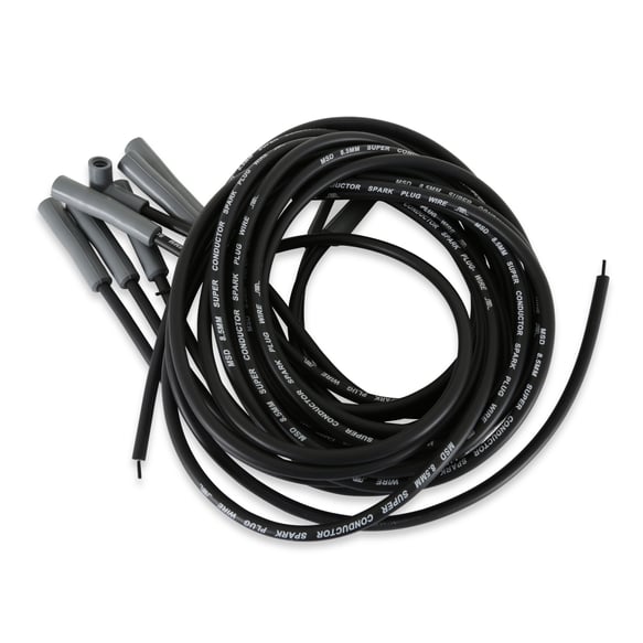Single Hemi Wire Set, Super Conductor 8.5mm Wire Set, Black 31523 MSD Autoparts