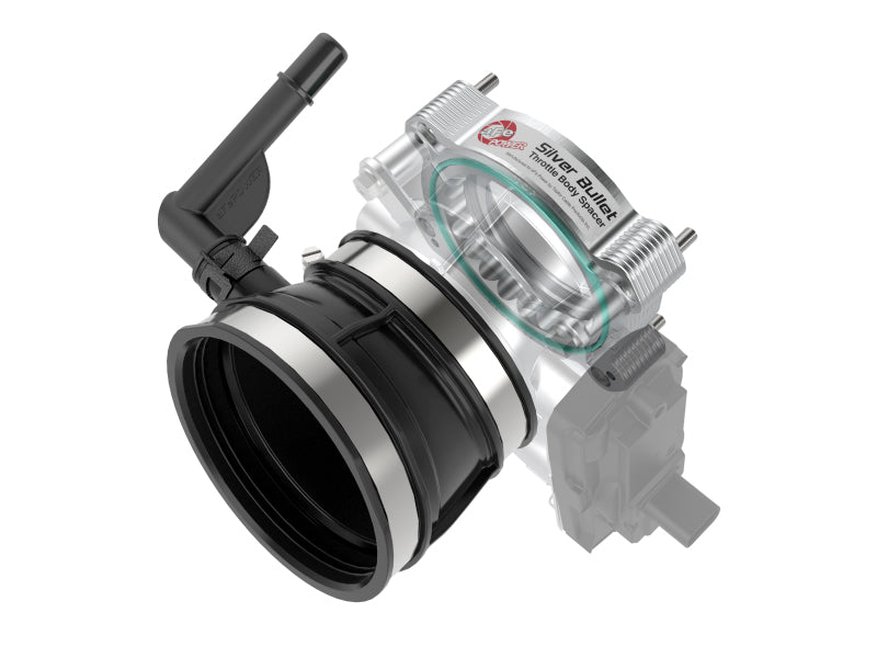 aFe 2020 Vette C8 Silver Bullet Aluminum Throttle Body Spacer Works w/ Factory Intake Only - Silver aFe Throttle Body Spacers