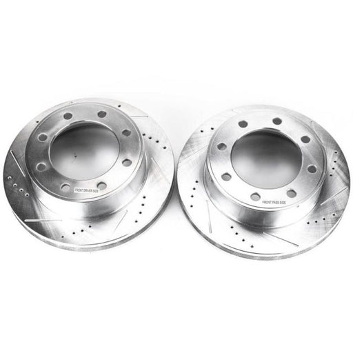 Power Stop 00-05 Ford Excursion Front Evolution Drilled & Slotted Rotors - Pair PowerStop Brake Rotors - Slot & Drilled