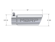 MBRP Universal Tip 4in O.D. Angled Rolled End 3.5in inlet 10 length MBRP Steel Tubing