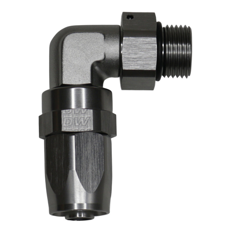 DeatschWerks 8AN ORB Female Swivel 90-Degree Hose End CPE - Anodized DW Titanium DeatschWerks Fittings