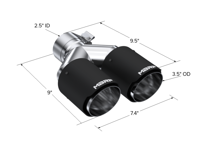 MBRP Universal Carbon Fiber Dual Tip 3.5in OD/2.5in Inlet MBRP Tips