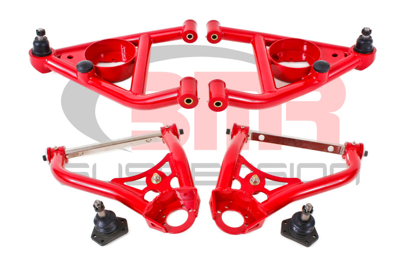 BMR 67-69 1st Gen F-Body Upper And Lower A-Arm Kit - Red BMR Suspension Control Arms