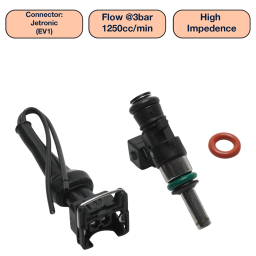 DeatschWerks Universal 1250cc Single Fuel Injector / 34mm Length / 14mm O-Ring Seals DeatschWerks Fuel Injectors - Single