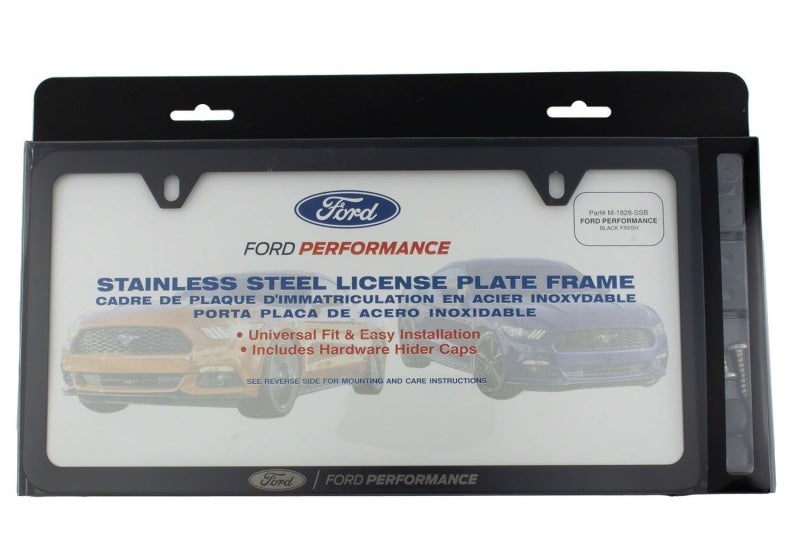Ford Racing Ford Performance Slim License Plate Frame - Black Stainless Steel Ford Racing License Frame