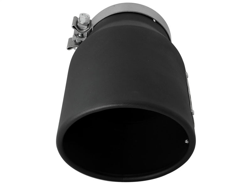 aFe MACHForce XP 5in 304 Stainless Steel Exhaust Tip 5 In x 7 Out x 12L in Bolt On Right - Black aFe Catback