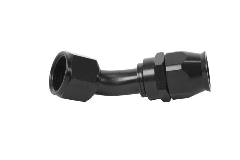 Aeromotive PTFE Hose End - AN-12 - 45 Deg - Black Anodized Aeromotive Fittings