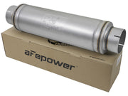 aFe ATLAS Aluminized Steel Muffler 5in Center/Center 24in L x 7in Diameter - Round Body aFe Muffler