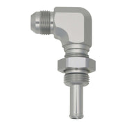 DeatschWerks 8AN Male Flare to 90-Degree 3/8in Single Hose Barb - Anodized DW Titanium DeatschWerks Fittings