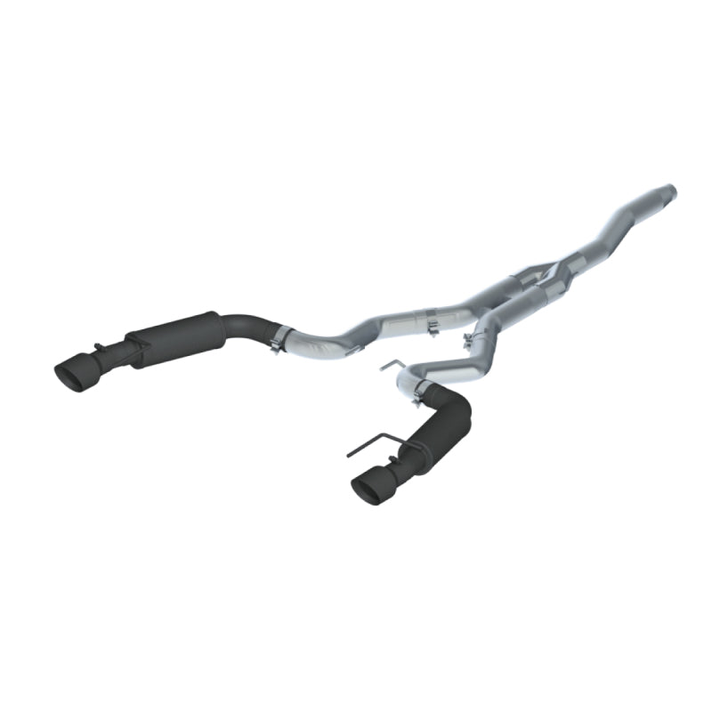 MBRP 15-19 Ford Mustang EcoBoost 2.3L Black 3in Cat Back Dual Split Rear Exit (Race Version) MBRP Catback